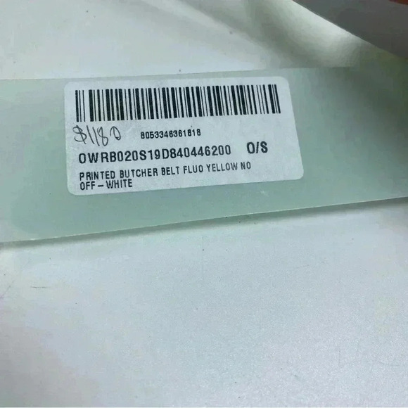 Off-White c/o Virgil Abloh 2019 Printed Butcher Waist Belt Black New with tags